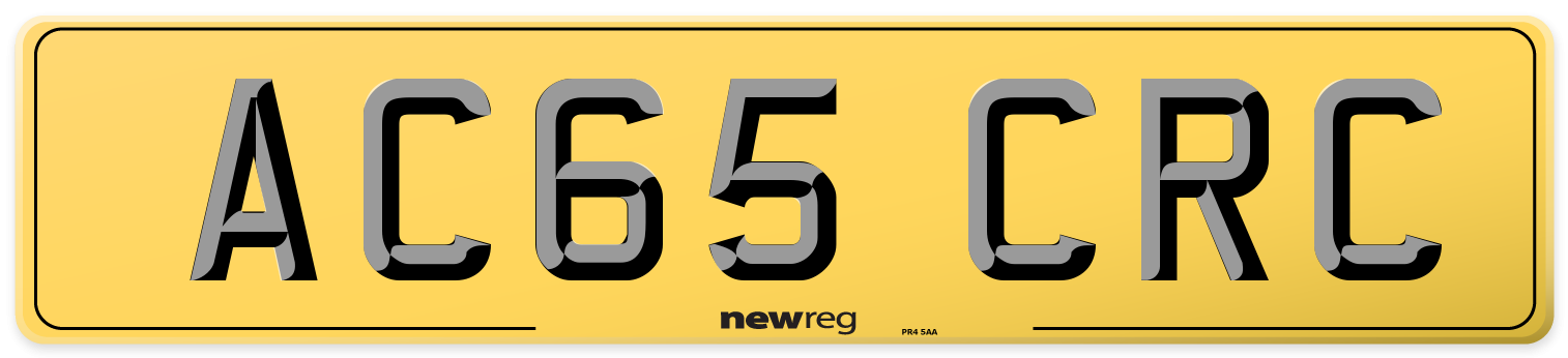 AC65 CRC Rear Number Plate