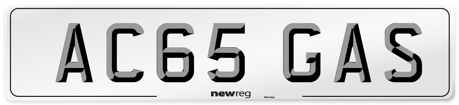 AC65 GAS Front Number Plate