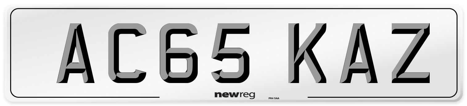 AC65 KAZ Front Number Plate
