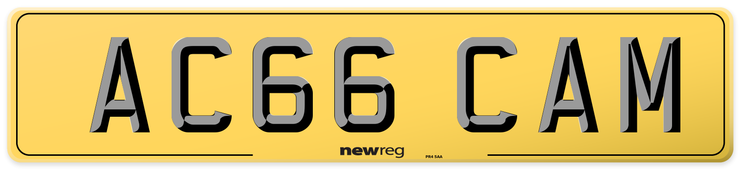 AC66 CAM Rear Number Plate