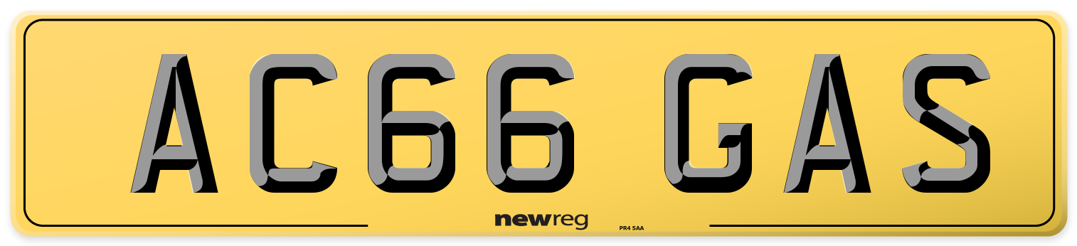 AC66 GAS Rear Number Plate