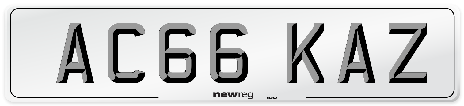 AC66 KAZ Front Number Plate