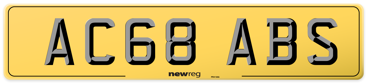 AC68 ABS Rear Number Plate
