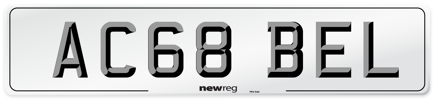 AC68 BEL Front Number Plate