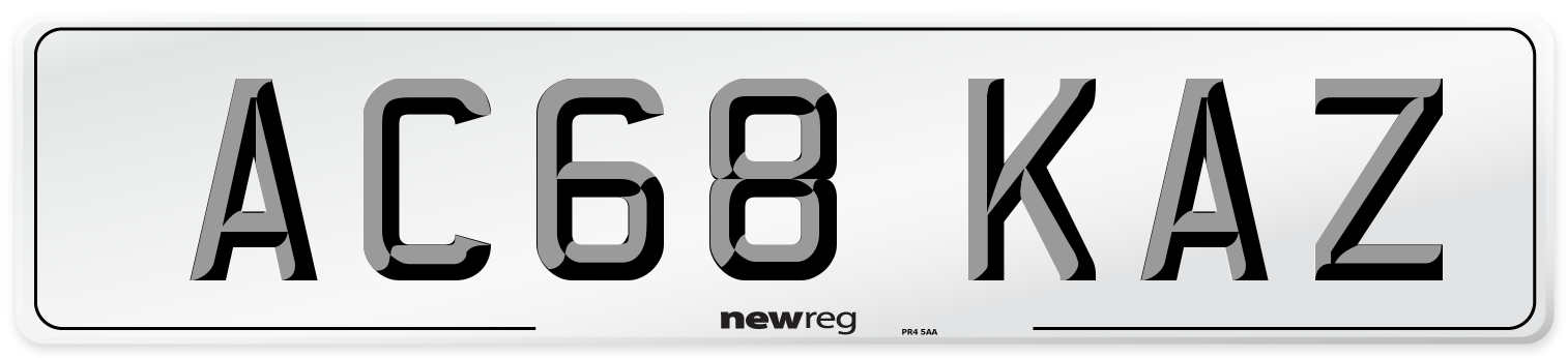 AC68 KAZ Front Number Plate