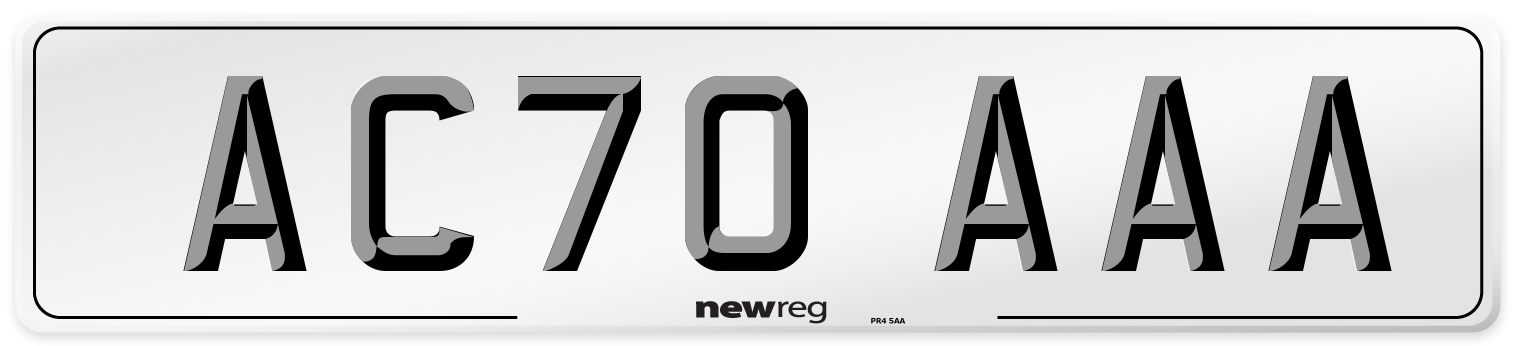 AC70 AAA Front Number Plate