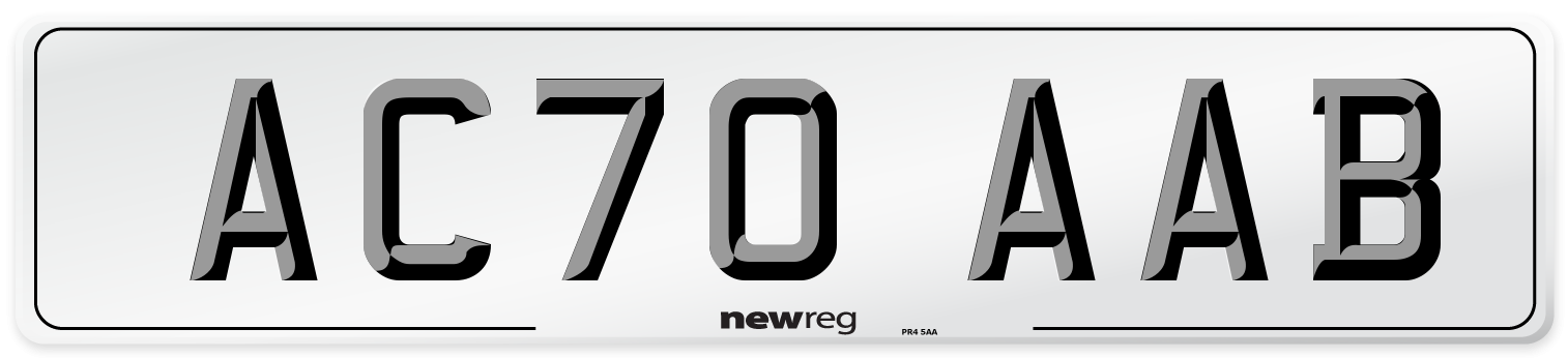 AC70 AAB Front Number Plate