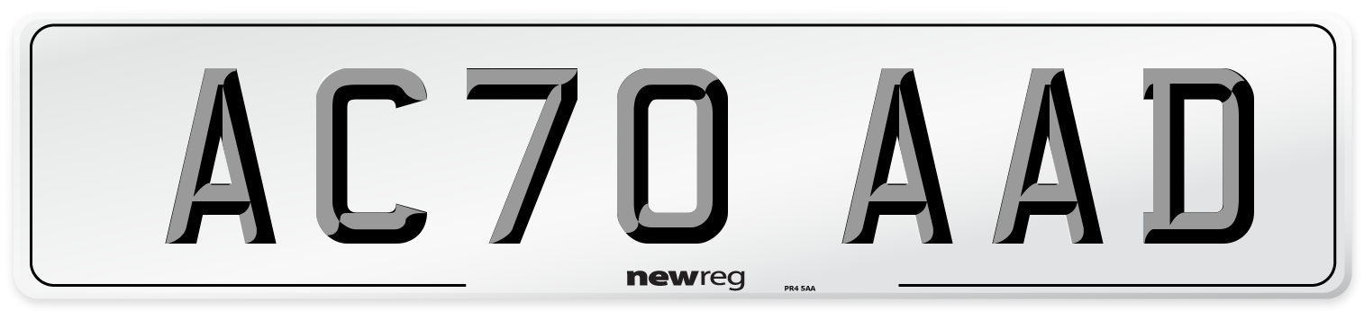 AC70 AAD Front Number Plate