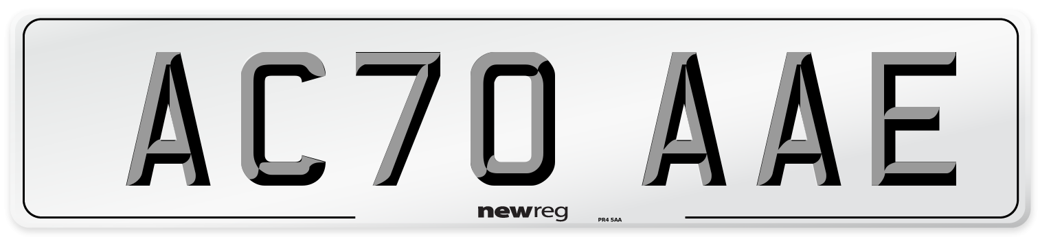 AC70 AAE Front Number Plate
