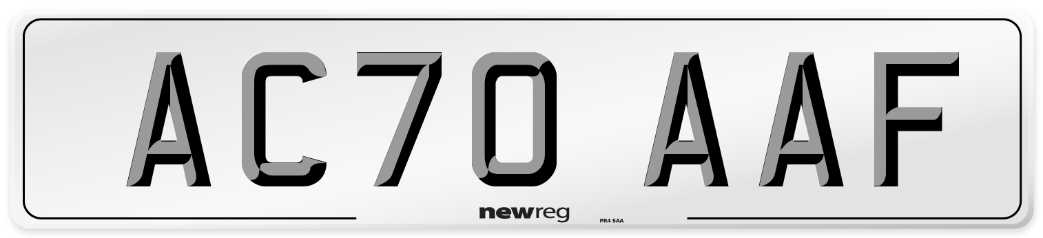 AC70 AAF Front Number Plate