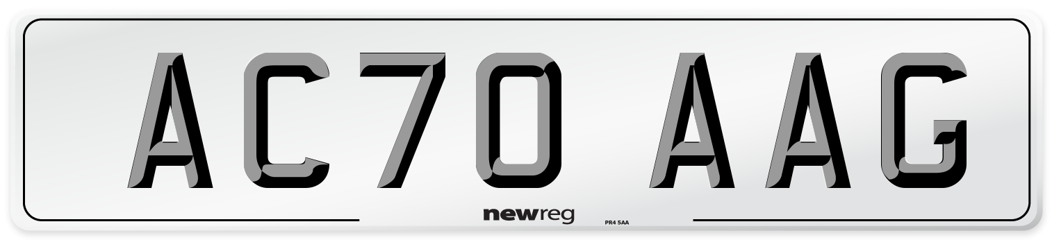 AC70 AAG Front Number Plate