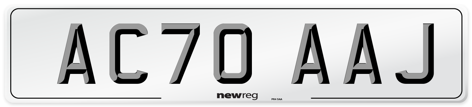 AC70 AAJ Front Number Plate