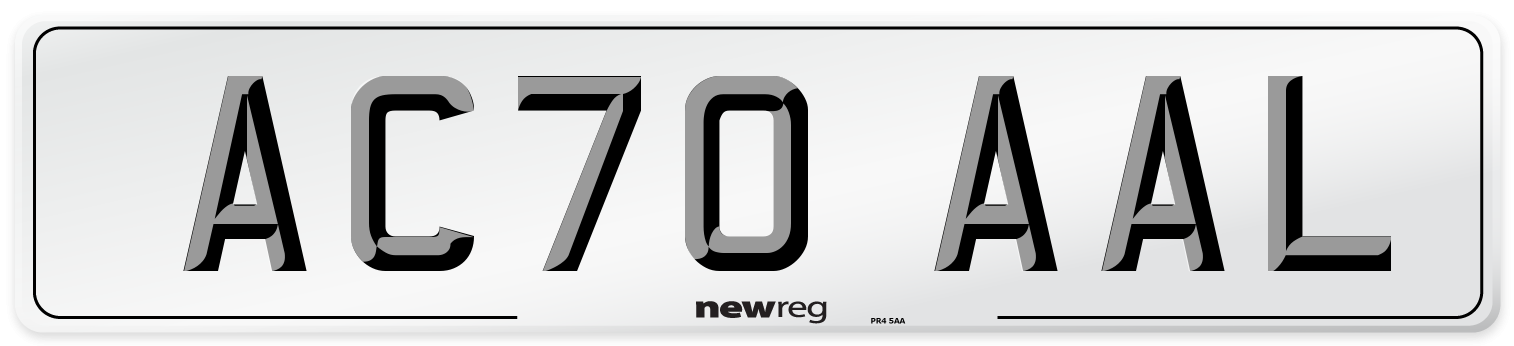 AC70 AAL Front Number Plate