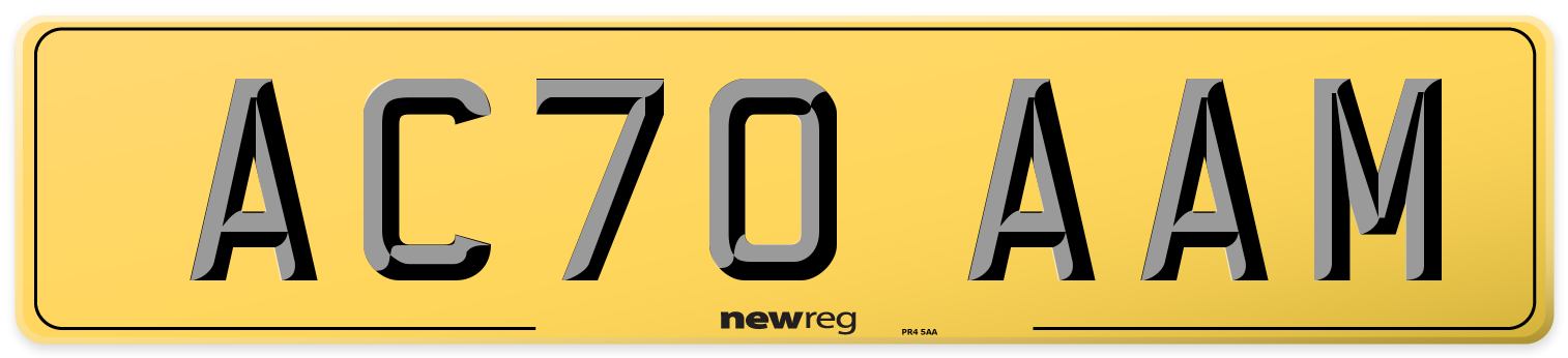 AC70 AAM Rear Number Plate