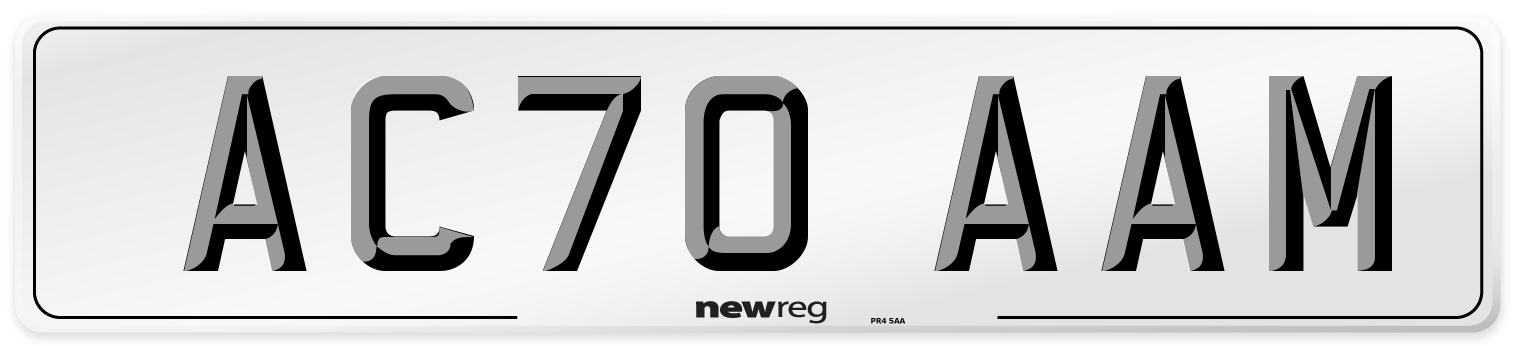 AC70 AAM Front Number Plate
