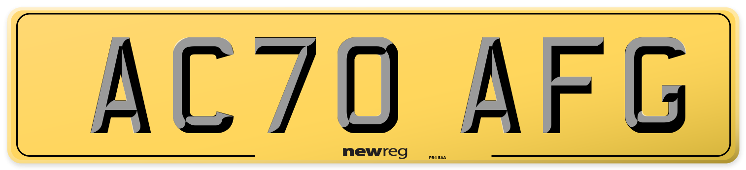 AC70 AFG Rear Number Plate