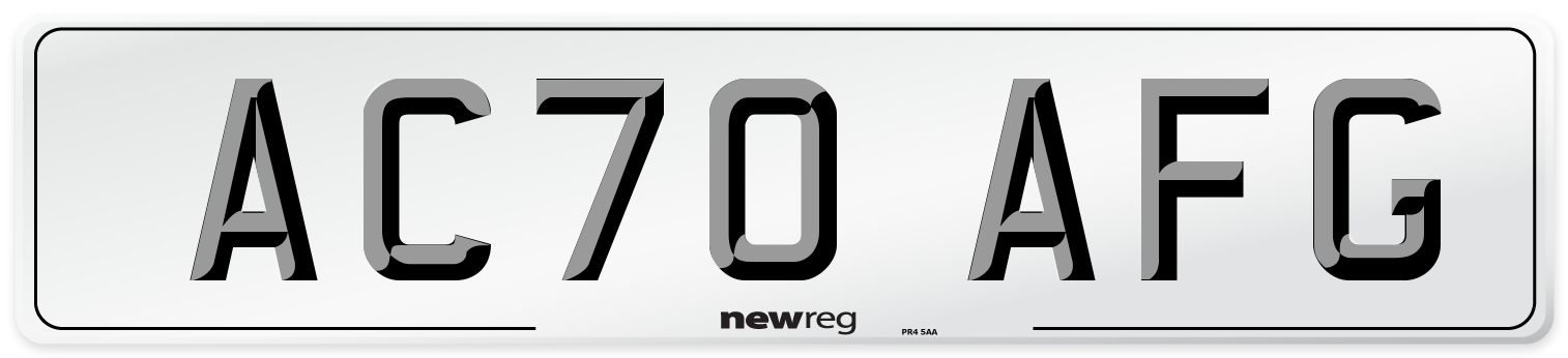 AC70 AFG Front Number Plate