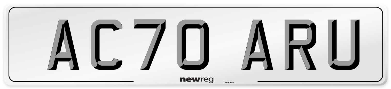 AC70 ARU Front Number Plate