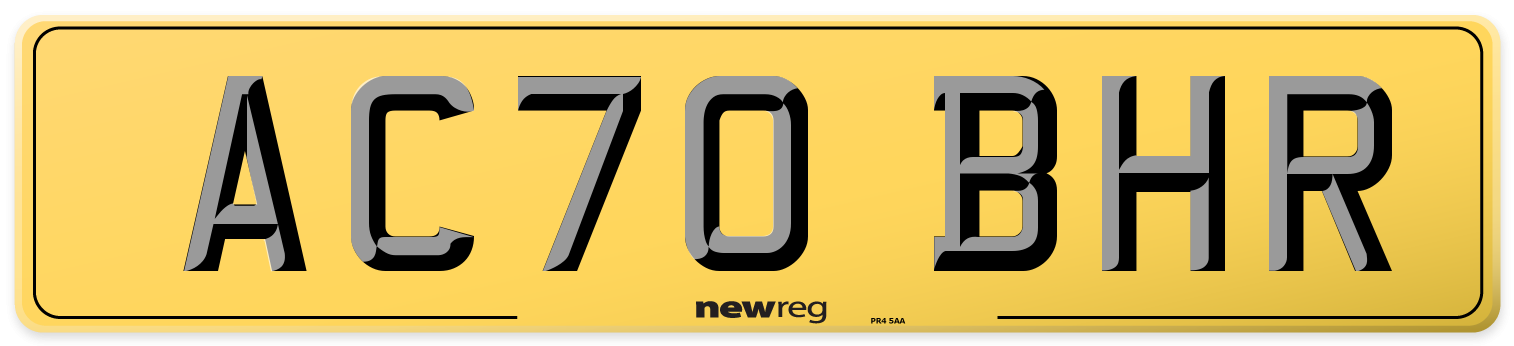 AC70 BHR Rear Number Plate