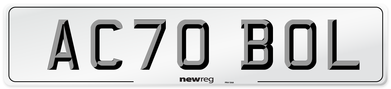 AC70 BOL Front Number Plate