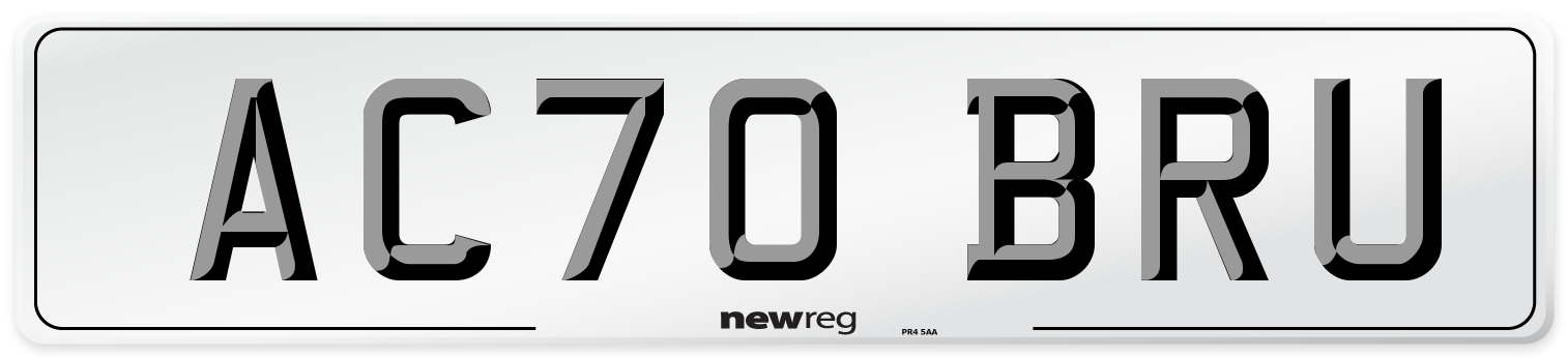 AC70 BRU Front Number Plate