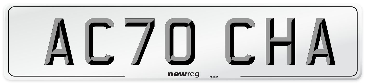 AC70 CHA Front Number Plate