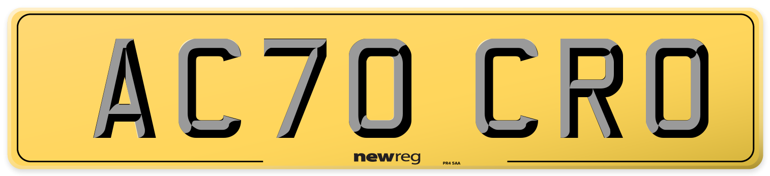 AC70 CRO Rear Number Plate