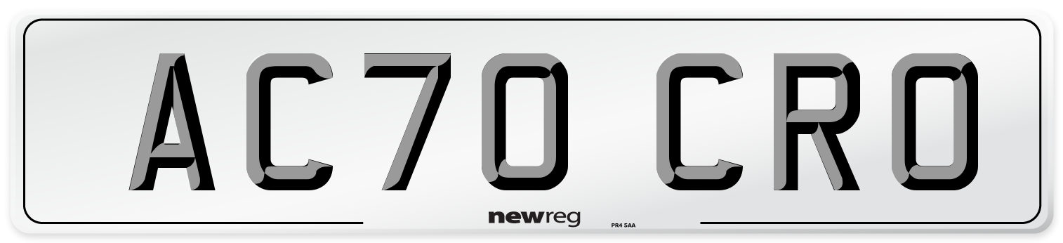 AC70 CRO Front Number Plate
