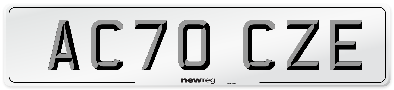 AC70 CZE Front Number Plate