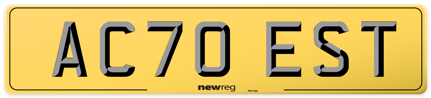 AC70 EST Rear Number Plate