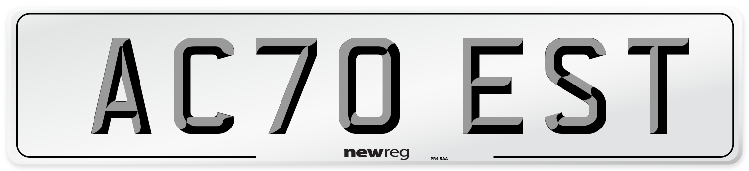 AC70 EST Front Number Plate