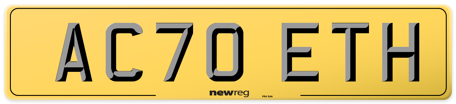 AC70 ETH Rear Number Plate