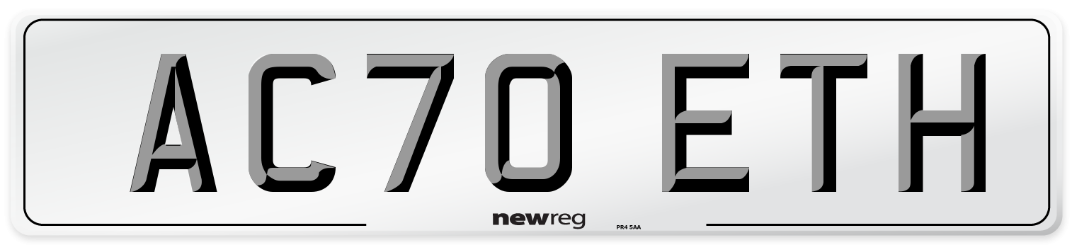 AC70 ETH Front Number Plate