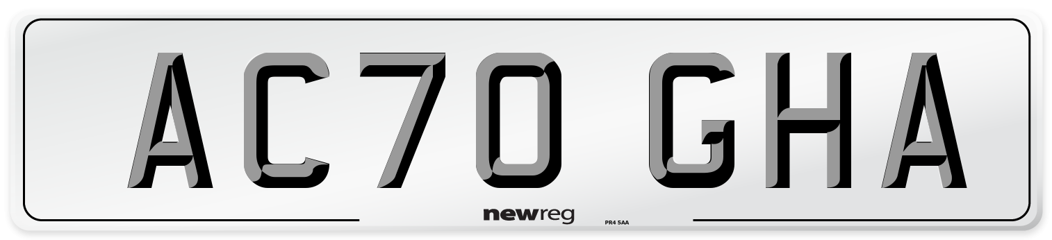 AC70 GHA Front Number Plate