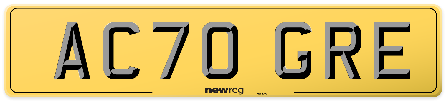 AC70 GRE Rear Number Plate