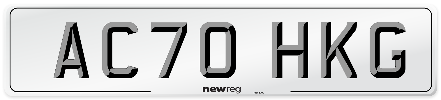 AC70 HKG Front Number Plate