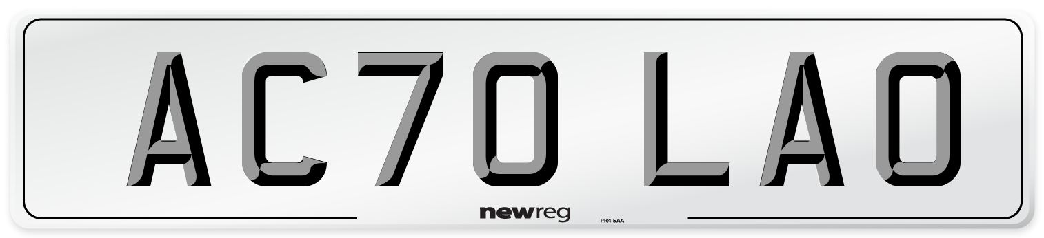 AC70 LAO Front Number Plate