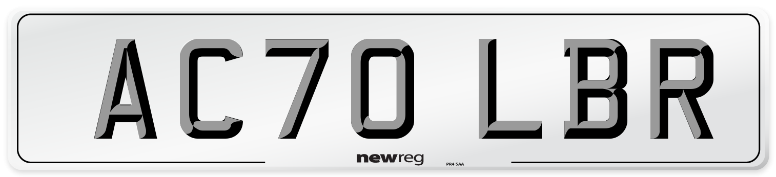 AC70 LBR Front Number Plate