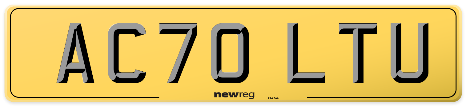 AC70 LTU Rear Number Plate