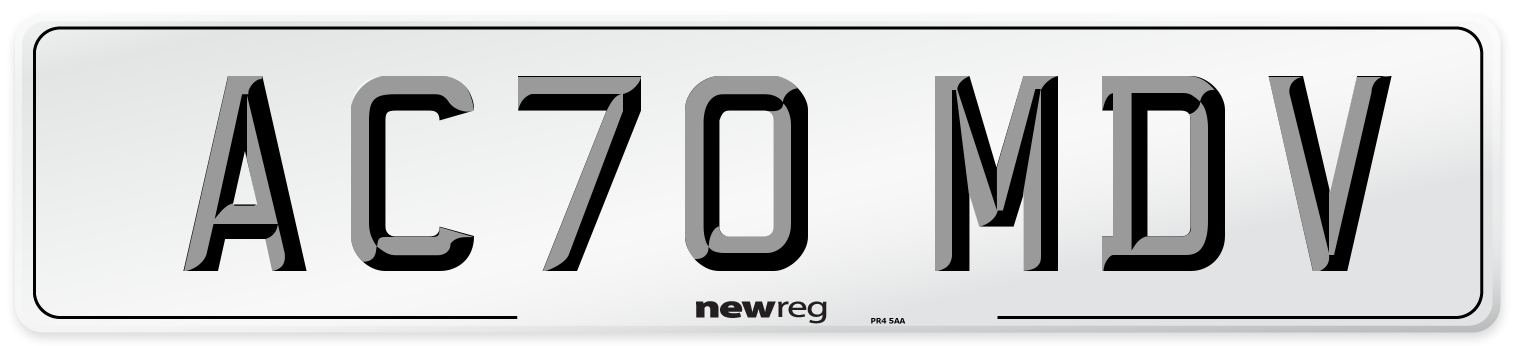 AC70 MDV Front Number Plate