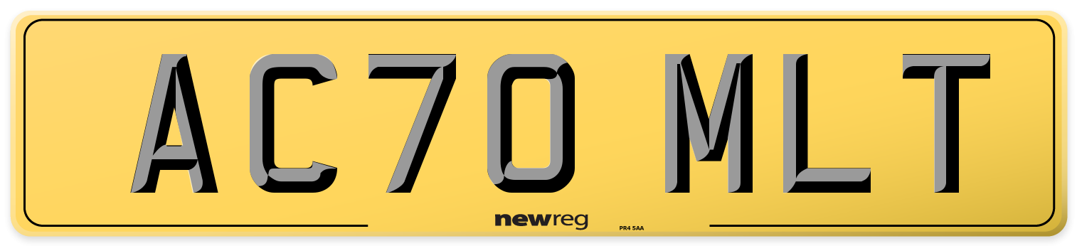 AC70 MLT Rear Number Plate