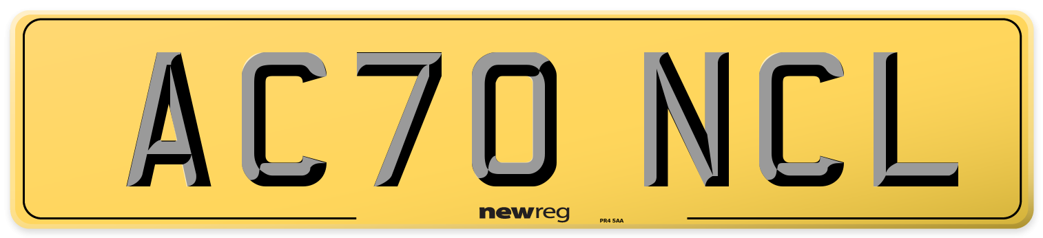 AC70 NCL Rear Number Plate