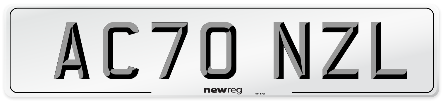 AC70 NZL Front Number Plate