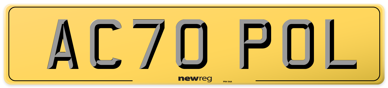 AC70 POL Rear Number Plate