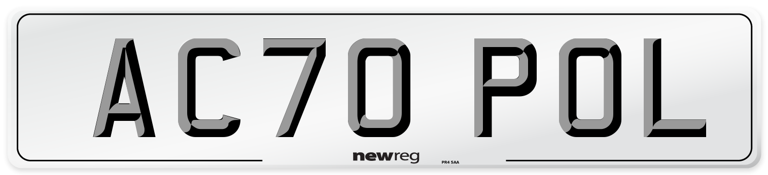 AC70 POL Front Number Plate