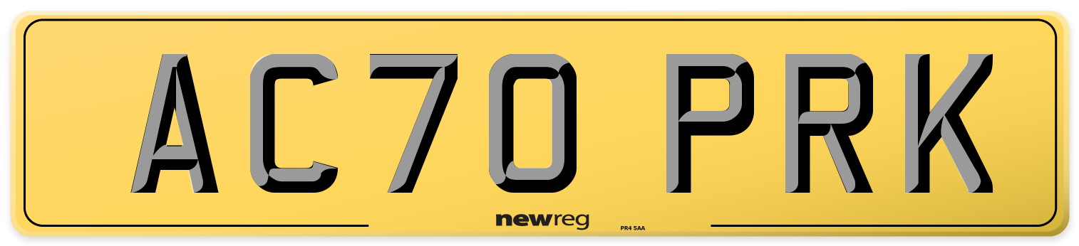 AC70 PRK Rear Number Plate