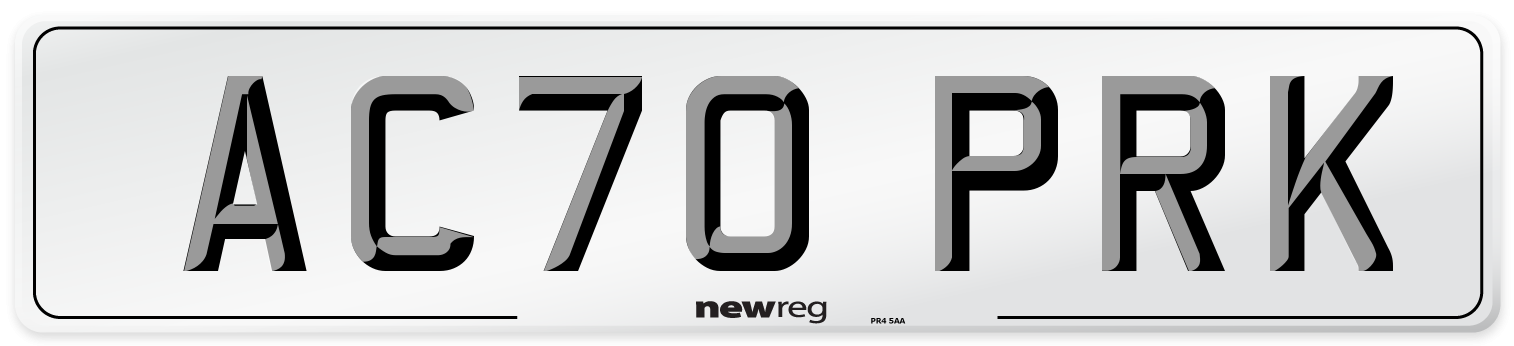 AC70 PRK Front Number Plate