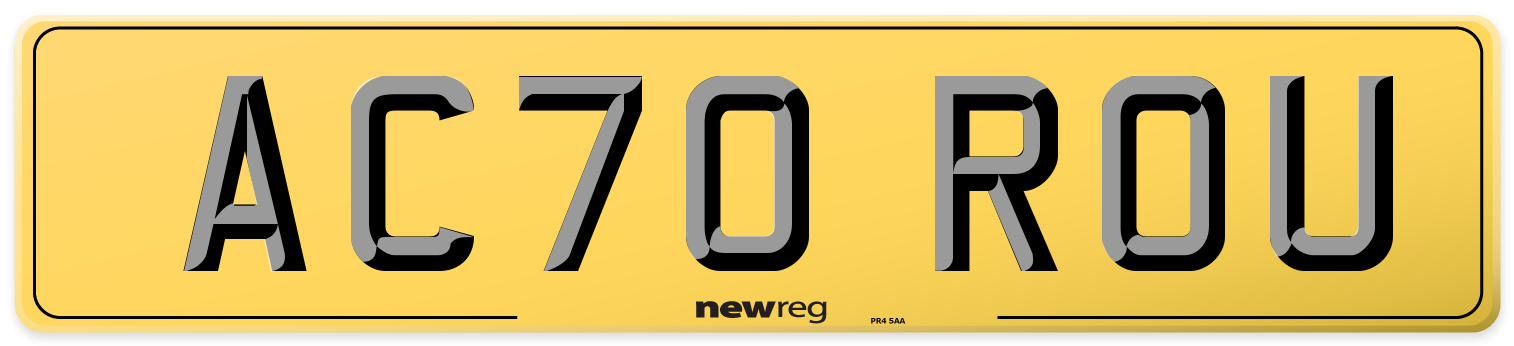 AC70 ROU Rear Number Plate
