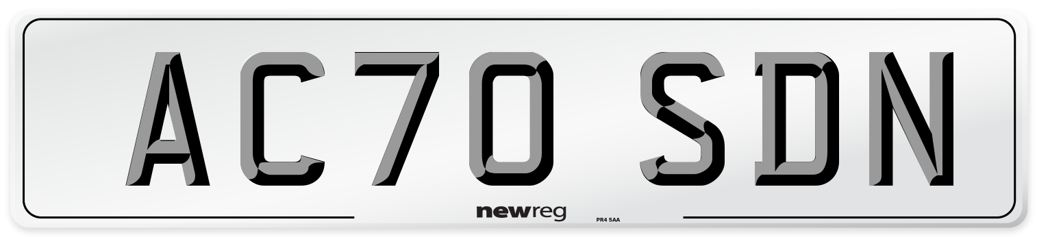 AC70 SDN Front Number Plate