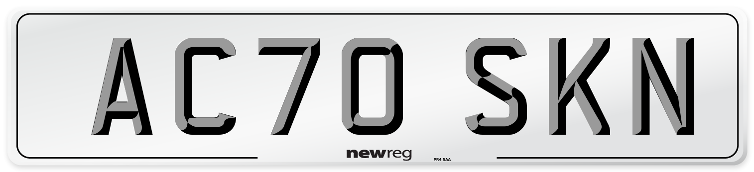 AC70 SKN Front Number Plate